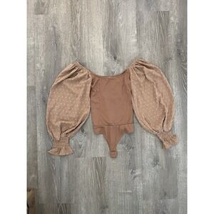 Women's Long Sleeve Puff Promesa Body Cream Color Size Small